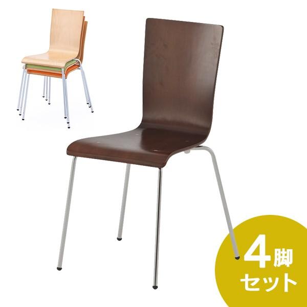 アール・エフ・ヤマカワ [SET] プライウッドチェア 4脚セット ダーク 