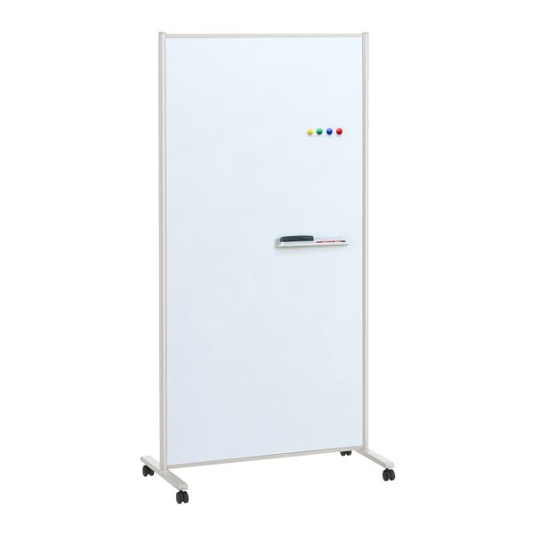ホワイトボード・衝立・掲示板としてマルチに使える衝立型ホワイトボード。板面有効サイズは幅83.8×高さ167cmで、これ1台でホワイトボードとして「書く」、掲示板として「貼る」、間仕切りとして「仕切る」ことができます。両面仕様で使い勝手も良...