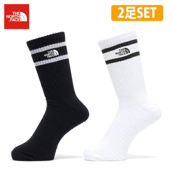 ザ ノースフェイス ソックス 靴下 フリーラン 2足セット THE NORTH FACE Free Run 2P Crew NN82502 KW