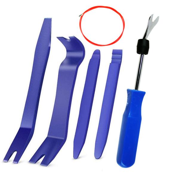 自動車の内張り外しやクリップの取りはずし、インパネのクラスタはずし、サイドモール類などの脱着に便利です。また配線取付用ワイヤー(1M)も付いています。■商品仕様6点セット材　質：ナイロン＆金属重　量：300g