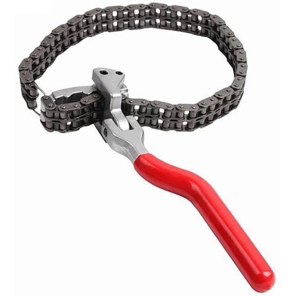 この重作業用ツールは、デュプレックスチェーンを採用しており、耐久性と信頼性を兼ね備えています。特に、オイルフィルターなどの取り外し作業に最適です。クローがしっかりと対象物を掴むことでスリップを防止し、安全に作業を行えます。180°スイベルハ...