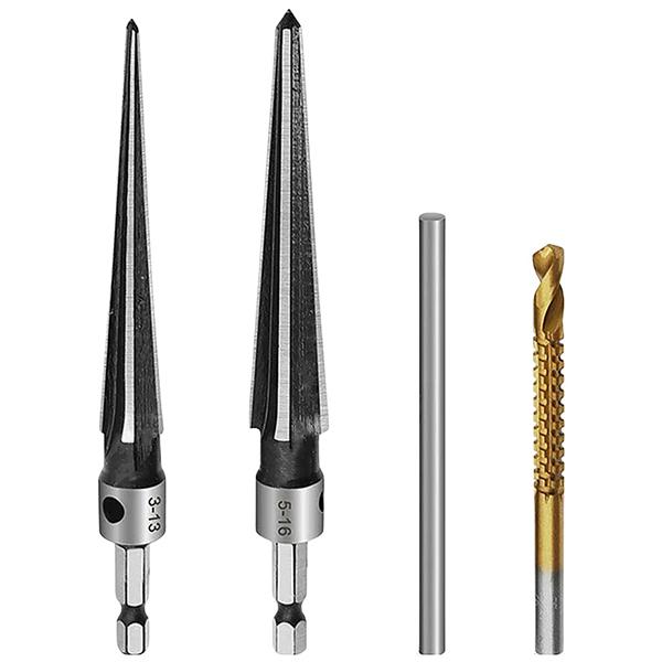 面取りテーパーリーマー 4点セット 3-13mm 5-16mm 六角軸 T