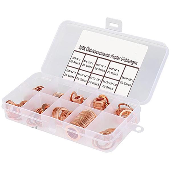 銅ワッシャーはスチールとゴムワッシャーより緊密なシールとグレーター熱耐久性を提 供します。また、良好な導電性と熱伝導性を有する。エンジンオイル交換時に交換不可欠なドレンパッキンとして重宝されます。自動車、船舶、発電機、機械、工場など、さまざ...