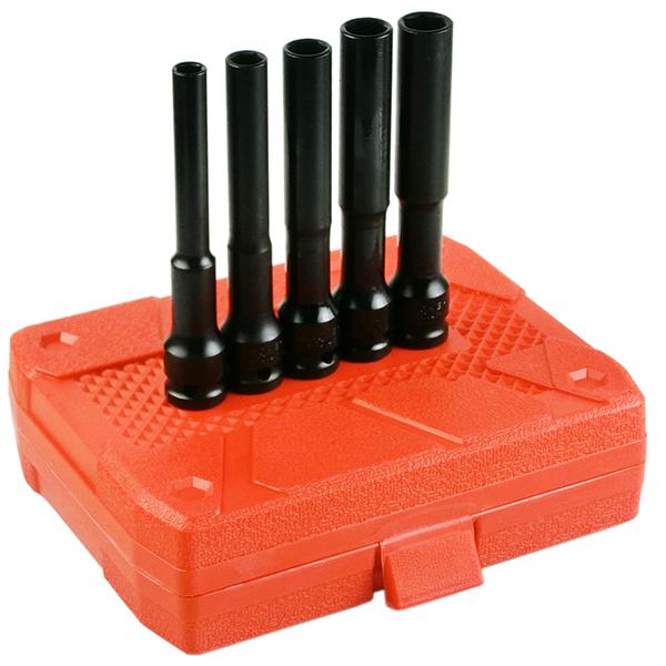 5pc エクストラロング ディープインパクトソケット 8mm〜14mm T232