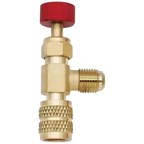 エアコン R410a エアコン R410a R32 ガスチャージバルブ赤 1/4