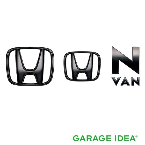 N-VAN 黒×銀 前後エンブレム エヌバン タイプR ピアノブラック Nバン