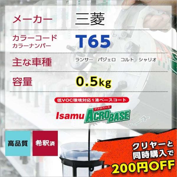 三菱T65 車用塗料 ランサー パジェロ コルト シャリオ 希釈済 カラーナンバー カラーコード T65 最安値挑戦中 :mitsubishi-t65:ガレージヌクイ  - 通販 - Yahoo!ショッピング