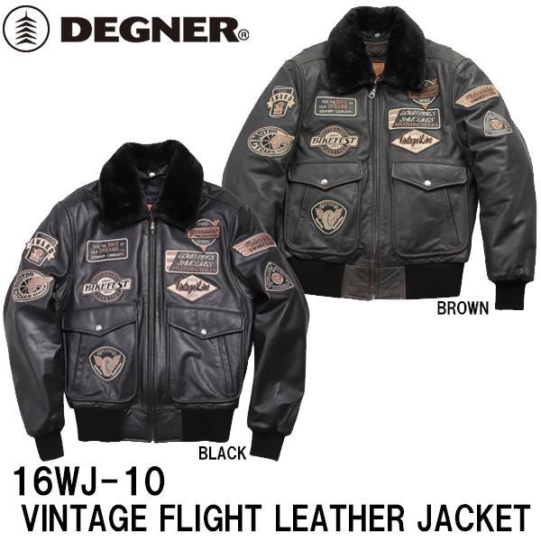 fOi[ 16WJ-10 Be[WtCgU[WPbg DEGNER 16WJ10 VINTAGE FLIGHT LEATHER JACKET {v v veN^[t