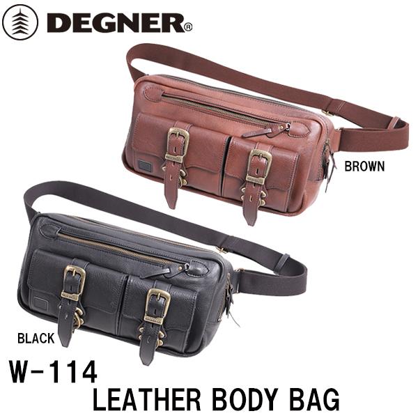 fOi[ W-114 U[{fBobO DEGNER W114 LEATHER BODY BAG {v U[
