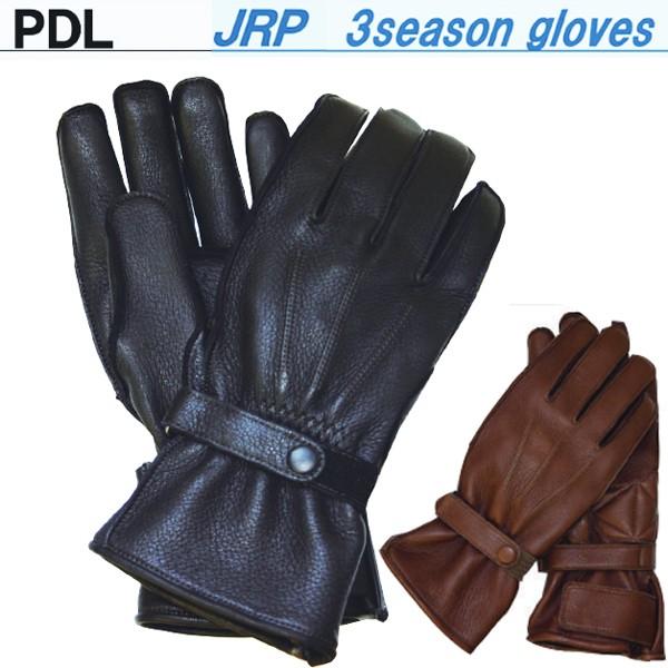 JRP 3シーズンミドル　DBN レザー ブラック グローブ LL 25cm 3シーズン・normal/オートバイ用グローブ製造販売JRP