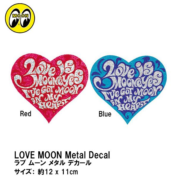 MOONEYES DM080 LOVE MOON Metal Decal u [ ^ fJ[ Red Blue [ACY XebJ[ bh u[