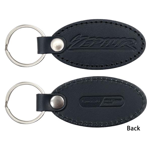Kawasaki ZEPHYR タンクエンブレム 国産レザーキーホルダー