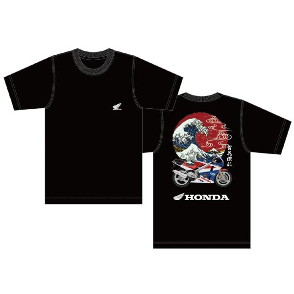 HONDA × 百花繚乱 コラボTシャツ 波×CBR400RR ブラック Mサイズ