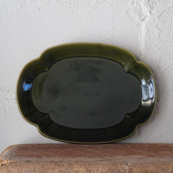 焼物皿 リアン 焼き魚皿 木瓜型 織部 スタジオエム