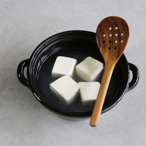 ことこと 豆腐すくい 穴あきお玉 穴あきレードル 木製 チーク