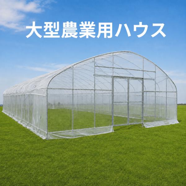 トンネル型 農業用ビニールハウス 単棟 幅4.5m/5.7m 巻き上げ機構有無選択可 保証2年 法人配送限定