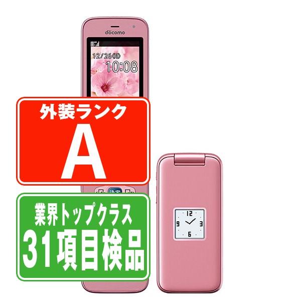 富士通 F-02J らくらくホン ピンク SIMフリー 中古 ガラケー