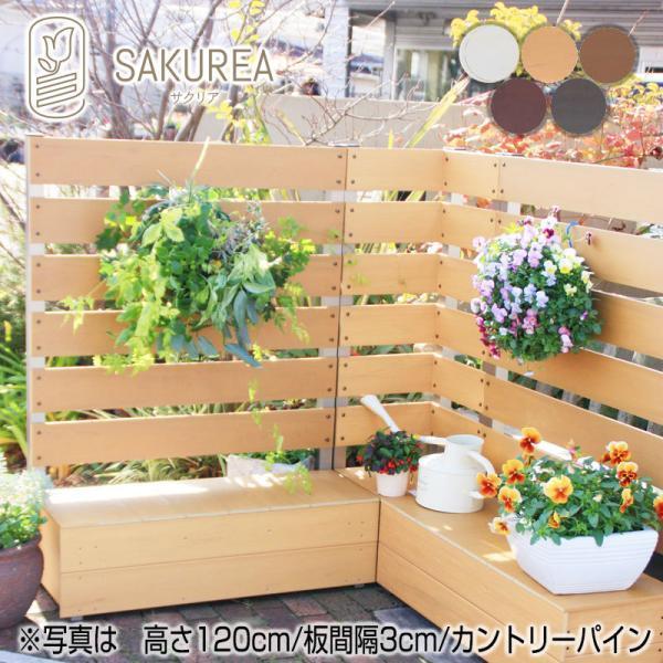 サクリア プランター付きフェンス 高さ150cm 目隠しフェンス (プランター付きコーナーフェンス9点セット高さ150cm板