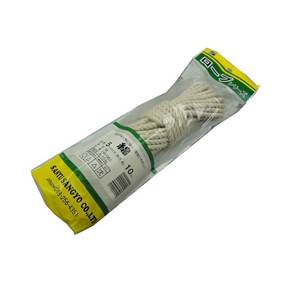 【特徴】手触りが良く熱に強く、環境にやさしいです。【用途】荷物の固定・梱包用。【仕様】●サイズ(約)：太さ5mm×長さ10m。●使用目安：約10kg。【材質】●綿。