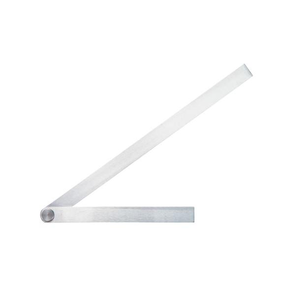 【特徴】角度写しやケガキ作業が簡単に行えます。【用途】ケガキ時、角度写し時に使用する自由金。【仕様】●本体サイズ：長枝(短枝)250(150)mm×幅15mm×厚さ2mm。●重量：91g。●目盛なし。【材質】●本体：ステンレス。【サイズ】幅...