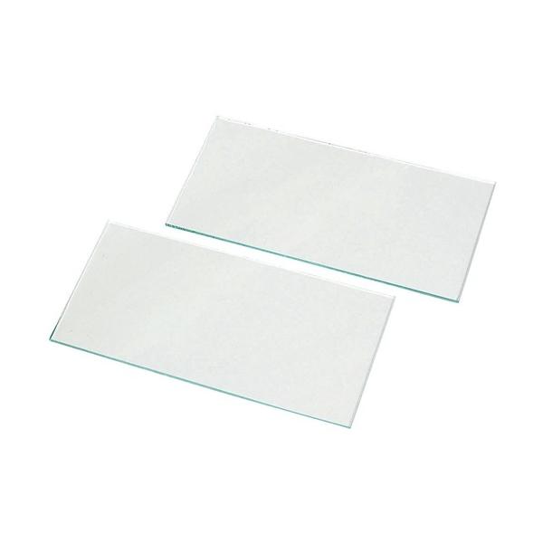 【特徴】電気溶接向け遮光面の交換用カバープレートです。ガラス製のカバープレートです。【用途】電気溶接用。【仕様】●2枚入。【材質】●ガラス。【サイズ】幅：105mm高さ：50mm奥行き：2mm重量：23g