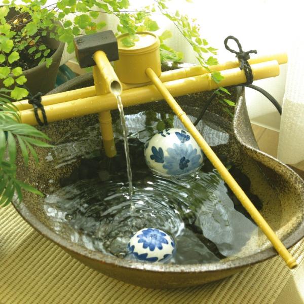 水鉢 つくばい 和風 陶器 ウォーターガーデン ファウンテン タカショー / 陶器つくばい「せせらぎ」 10号 /A 20403800青山