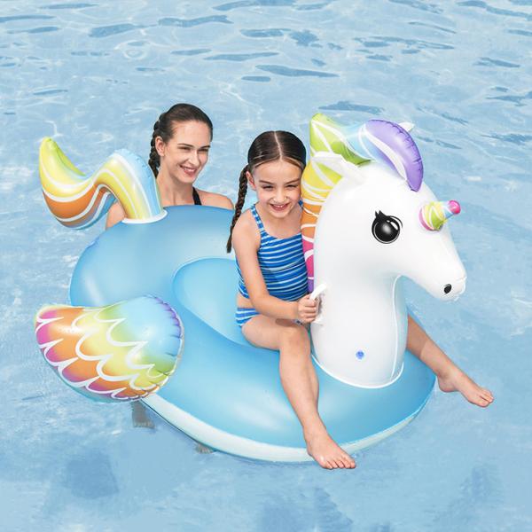 タカショー bestway 家庭用 浮き輪 うきわ 海水浴 ユニコーン カワイイ ベストウェイ / ファンタジーユニコーン ライドオン　フロート 155×119cm /小型