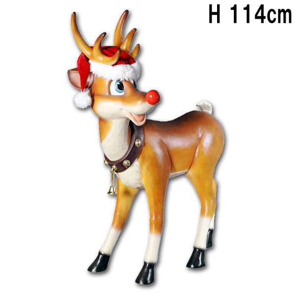 【新品未使用】サンタズ リトル ヘルパートナカイロビーシークレット 振り向くトナカイ 大きい サンタクロース シカ 鹿 FRP オブジェ