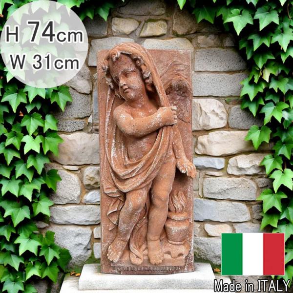 イタリア製 テラコッタ レリーフ 天使のパネル 大きい 壁掛け