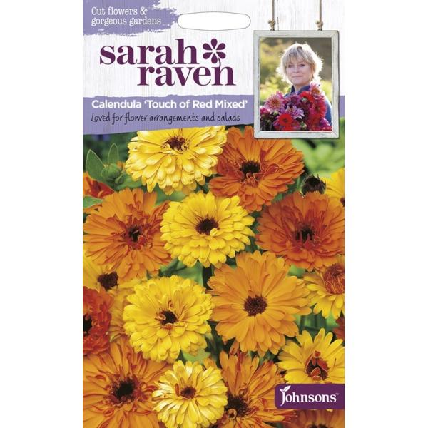 yqzJohnsons Seeds Sarah Raven Cut flowers &amp; gorgeous gardens Calendula Touch of Red Mixed Jf ^b`EIuEbhE~bNX
