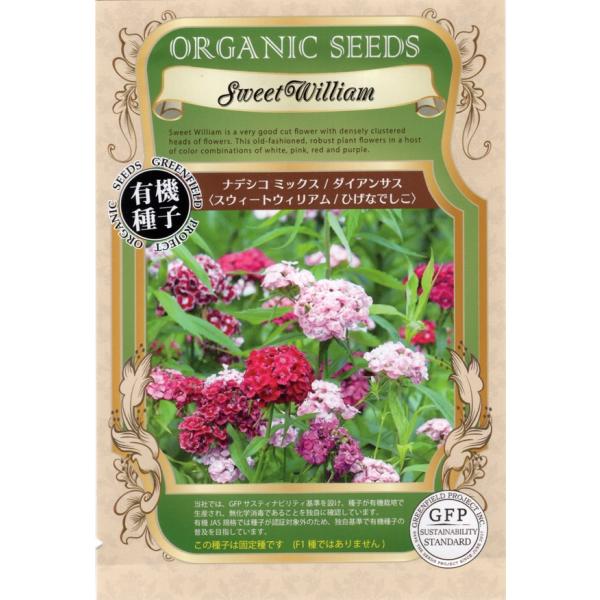 草勢強い昔ながらのヒゲナデシコで、白・ピンク・赤・紫色の花が咲きます。イングリッシュガーテンや切り花に最適です。食用花としても楽しめます。