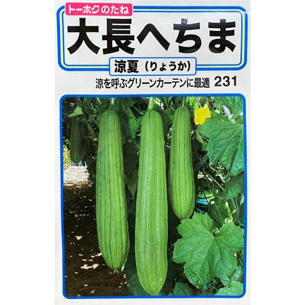 つるが旺盛に伸び、夏の日除けなどのグリーンカーテンに最適。若い果実は食用できますし、完熟果実は50〜60cmになりスポンジなどに加工でき、化粧水を採取したりと楽しい作物です。