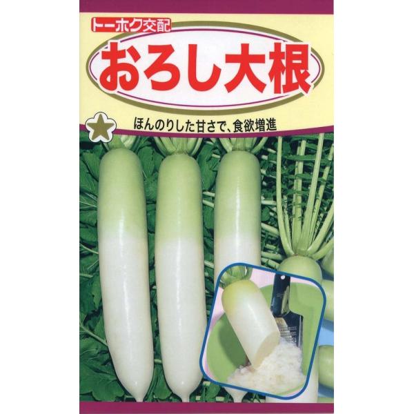 春と秋にまくことができ、初めての方でも簡単に作れるあまい大根です。おろしだけでなく、天ぷらの薬味や納豆に最適です。余った種はカイワレ大根に利用できますね。家庭菜園にもどうぞ！