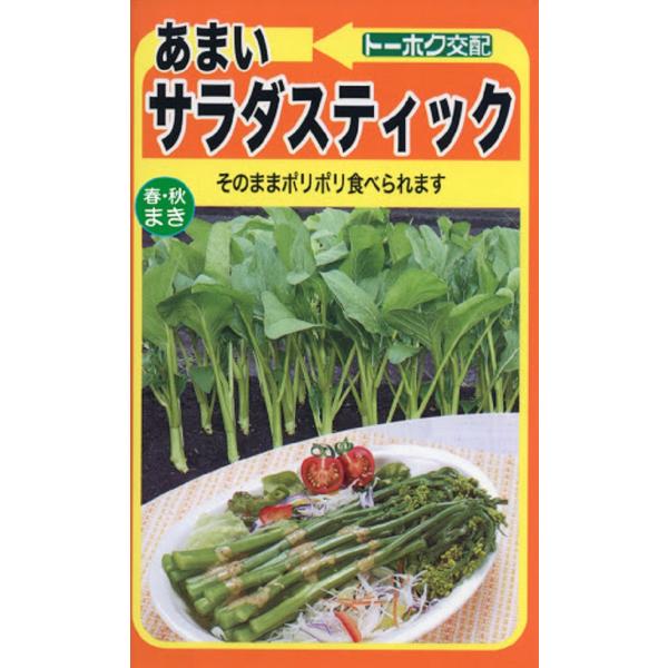 アスパラガスのように伸びてきた蕾と茎を一緒に食べます。たいへんあまく、ポリポリとした食感で、そのまま生で食べられますし、おひたしや油炒めにも使えます。生育スピードが非常に早く、手軽に作れる野菜です。