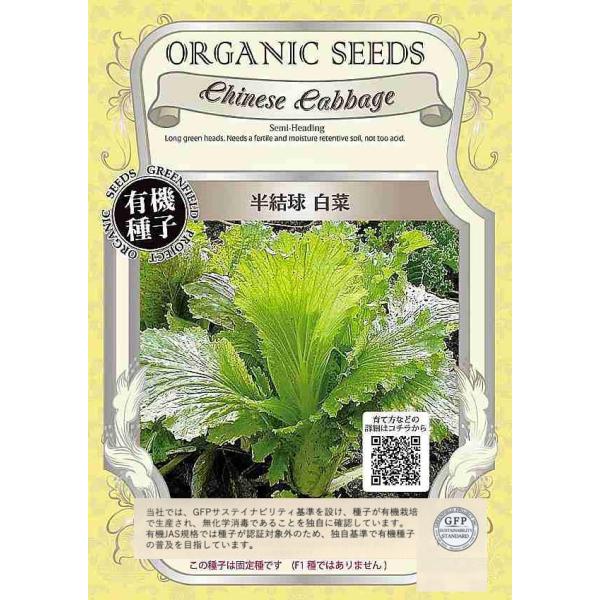 期限切れ（2026年5月）間近セール！半結球で独特な形をしたユニークな白菜で、秋まきの方が春まきよりやや結球します。通常の白菜より緑部が多い葉野菜です。