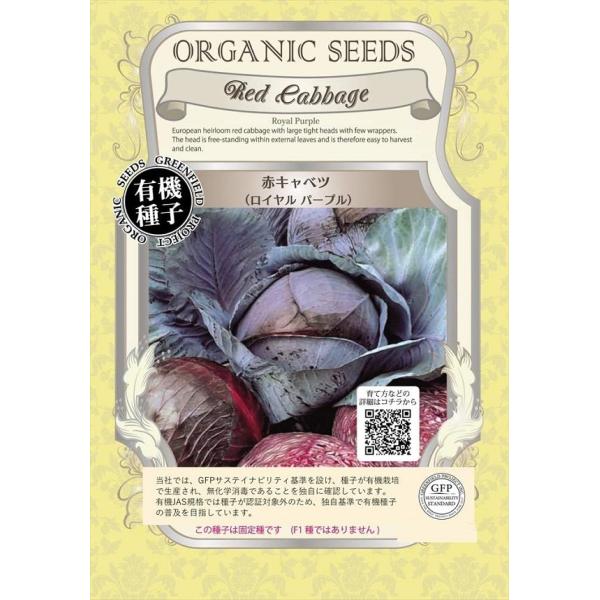 期限切れ（2026年5月）間近のため売り尽くしセール！ヨーロッパの固定種で、ロイヤルパープル色（貝紫色）の赤キャベツです。結球のしまりが強く、固い球に仕上がるため、冷所で長期間保存できます。固定種です　(F1種ではありません)