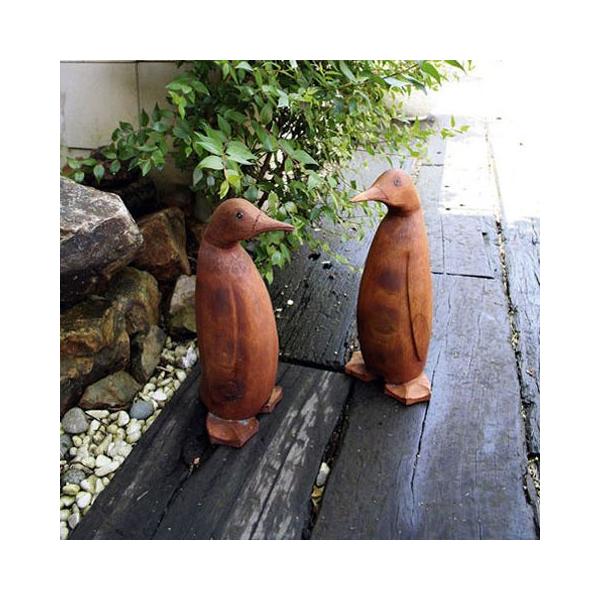 ガーデンオブジェ・ペンギン(木製) (ND-64012)