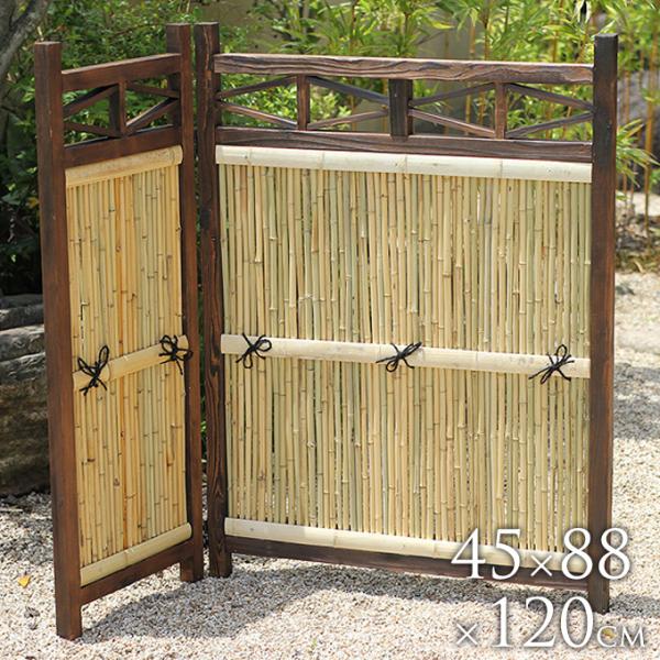 本格和風 仕切り竹垣 衝立竹フェンス L字型 W88cm+W45cm(左折 本格和風 仕切り竹垣 衝立竹フェンス L字型 W88cm+W45cm(左折