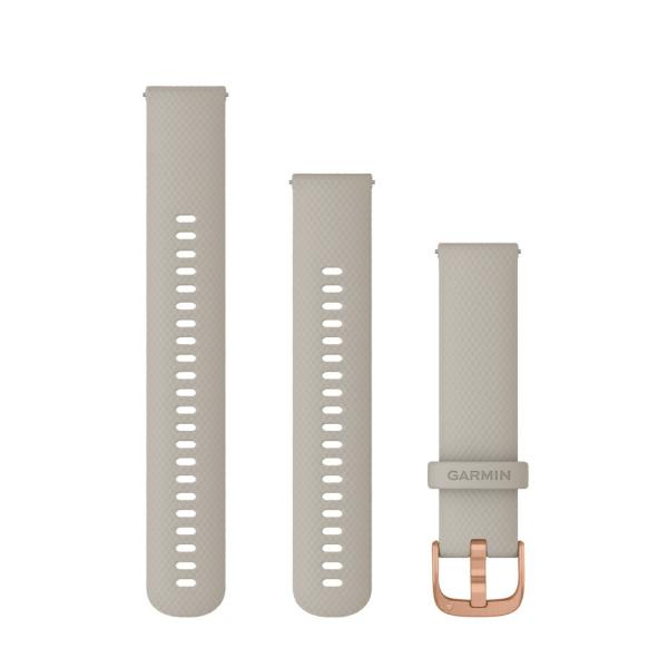 K[~  Quick Release oh 20mm Light Sand Silicone / Rose Gold {Ki [J[