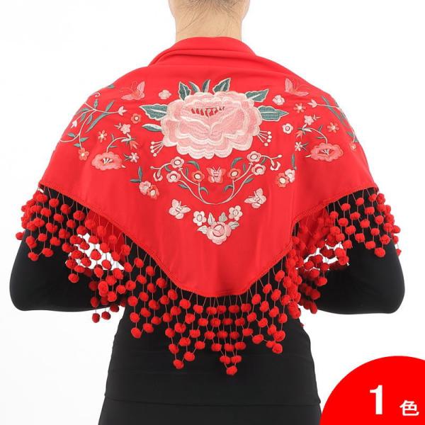 [スペイン直輸入](フラメンコ・スペイン・ダンス・踊り・バレエ・ベリーダンス・ショール・シージョ・マントンシージョ・刺繍)