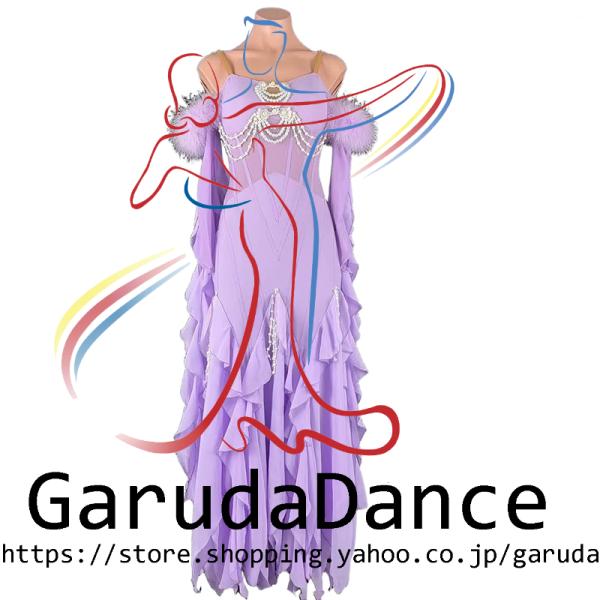 Garuda SHOP　社交ダンス高級衣装　セミオーダードレス　ラテン競技高級ドレス パーティードレス　社交ダンス衣装ラテン　 社交ダンス衣装ルンバ 　品番10576