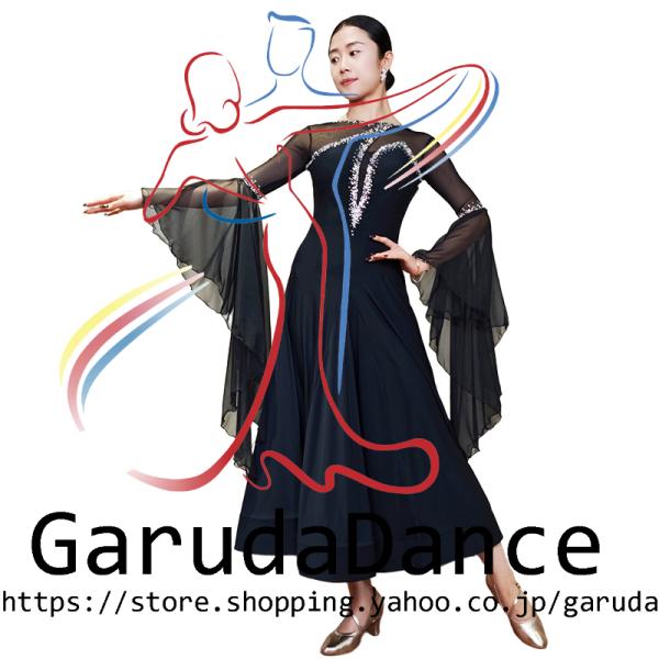 Garuda SHOP　レディース社交ダンス衣装　モダンドレス　パーティードレス　ダンス練習ドレス　大きいサイズ　スタンダードドレス　セミオーダー可　品番10949