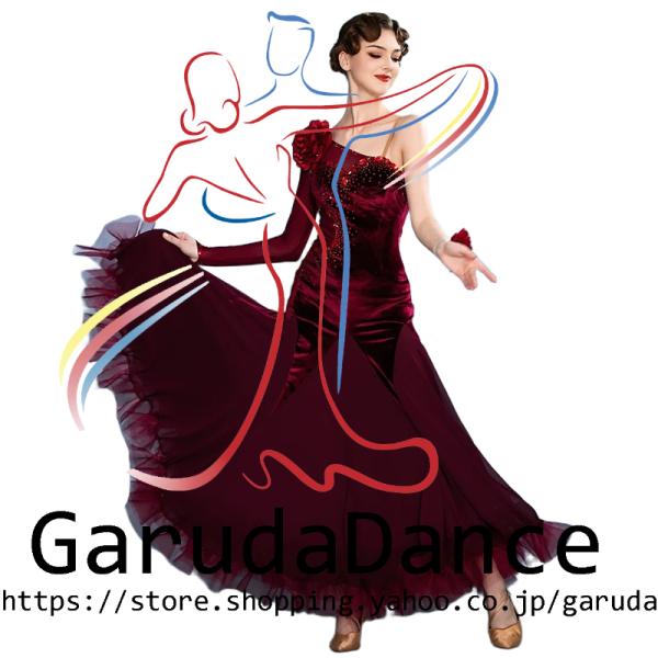 Garuda SHOP　社交ダンス衣装 女性モダンドレス　発表会競技パーティ用ドレス　モダン競技試合ワンピース　スタンダードドレス　 品番11203