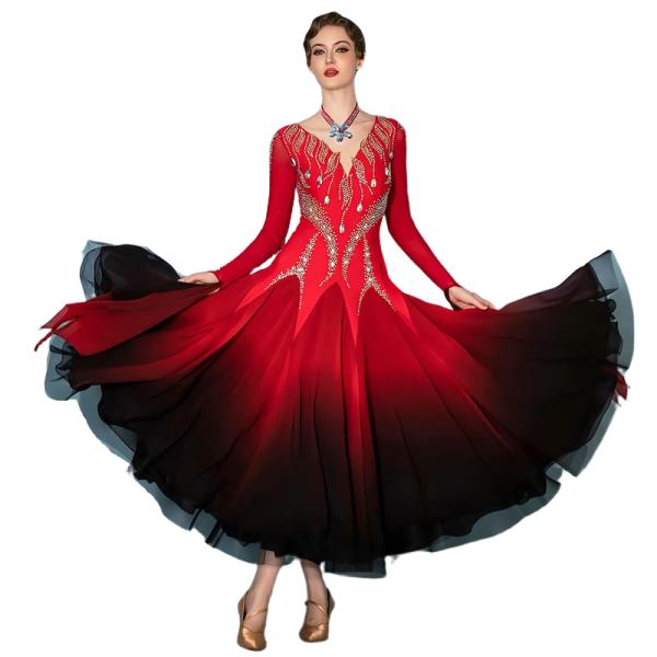 Garuda SHOP　社交ダンス衣装 女性モダンドレス　発表会競技パーティ用ドレス　モダン競技試合ワンピース　スタンダードドレス　 品番12226