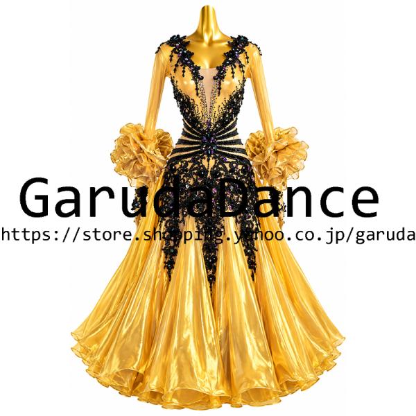 Garuda SHOP　レディース社交ダンス衣装　競技ドレスモダンドレス高級ドレス　発表会用演出服　 高級服　セミオーダー可　スタンダードドレス　品番12269
