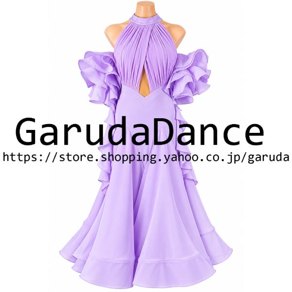 Garuda SHOP　レディース社交ダンス衣装　モダンドレス　ダンス練習ドレス　大きいサイズ　スタンダードドレス　セミオーダー可　品番12331