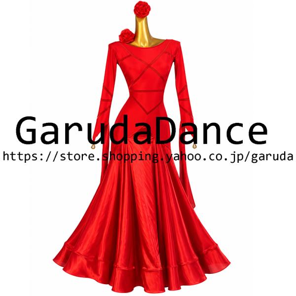 Garuda SHOP　レディース社交ダンス衣装　モダンドレス　ダンス練習ドレス　大きいサイズ　スタンダードドレス　セミオーダー可　品番12349