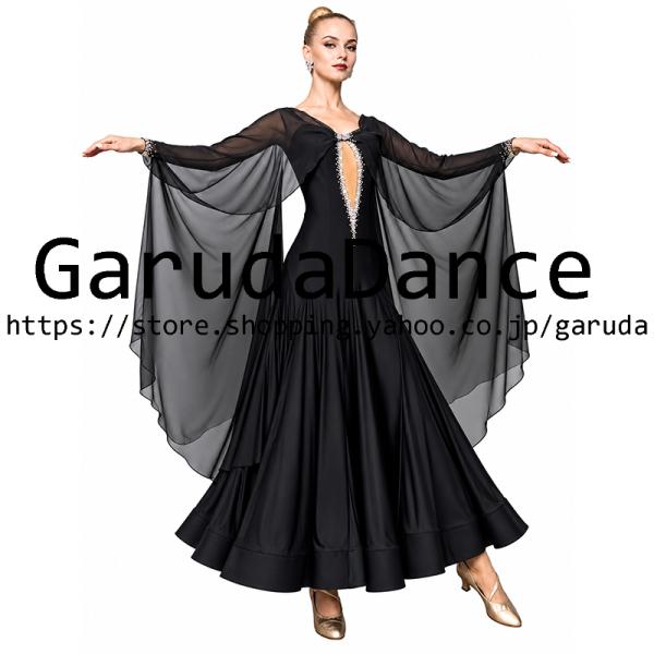 Garuda SHOP　レディース社交ダンス衣装　モダンドレス　ダンス練習ドレス　大きいサイズ　スタンダードドレス　セミオーダー可　品番12372