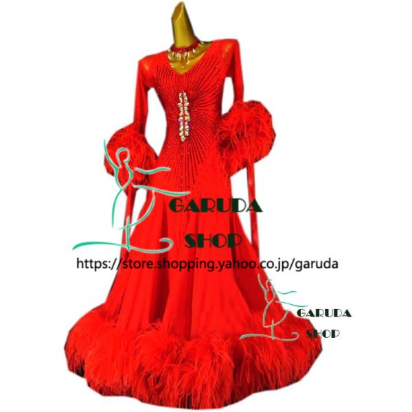 Garuda SHOP レディース社交ダンス衣装 競技ドレス ワルツドレス高級品