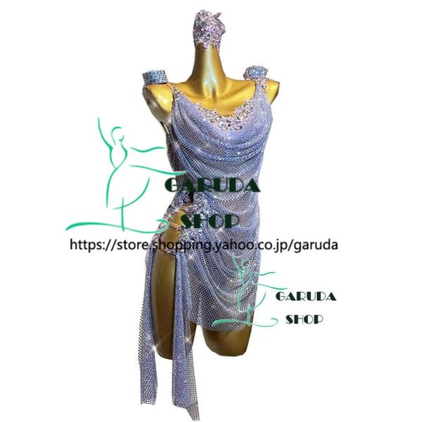 【値下げ！】ラテンドレス（競技用）チョーカー・腕輪付き Garuda SHOP レディース社交ダンス衣装 競技ドレス ラテンドレス 高級